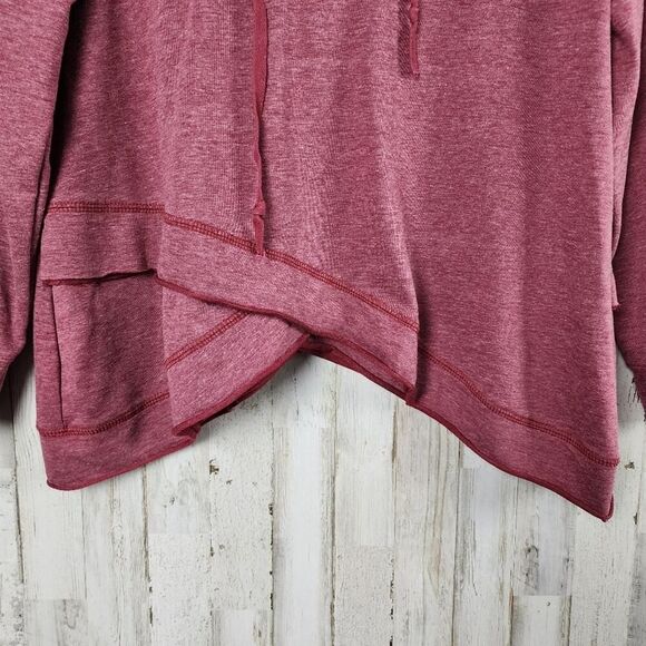 Shein Dropped Shoulder Drawstring Hoodie Maroon Red Size Small - Picture 5 of 9